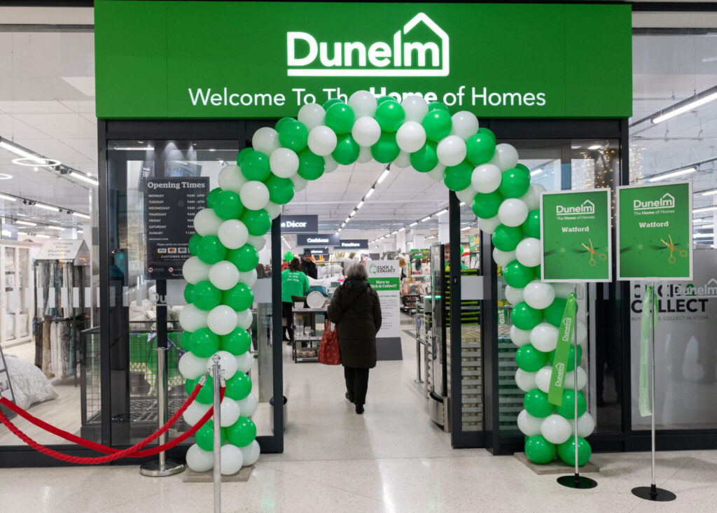 Entrance to Dunelm store at Atria Watford
