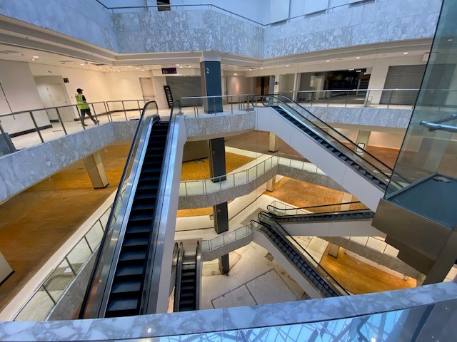 new escalators at Atria Watford
